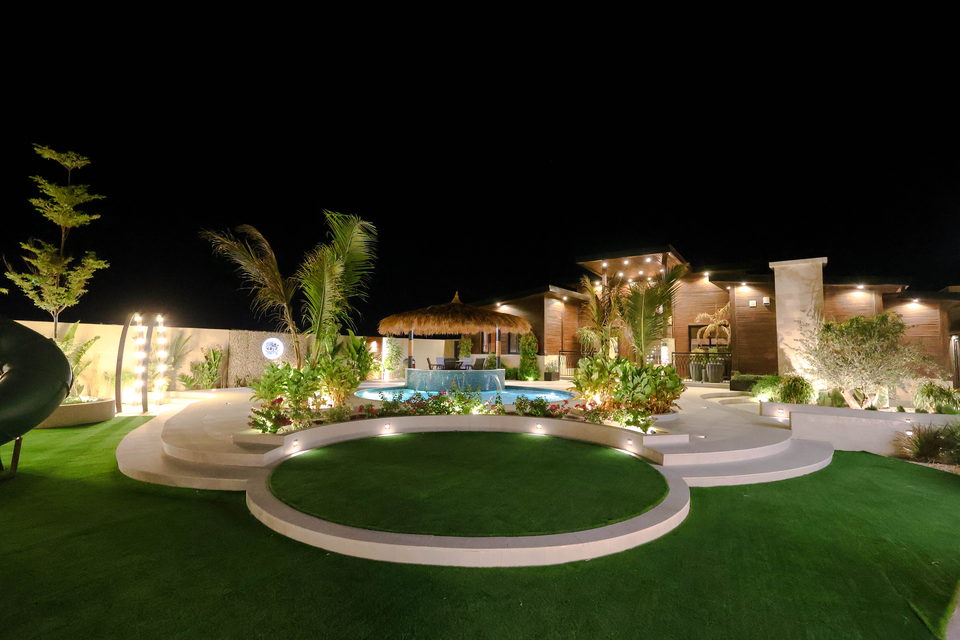 A22 landscape project by Vida Landscapes, Masfout — at night view 2