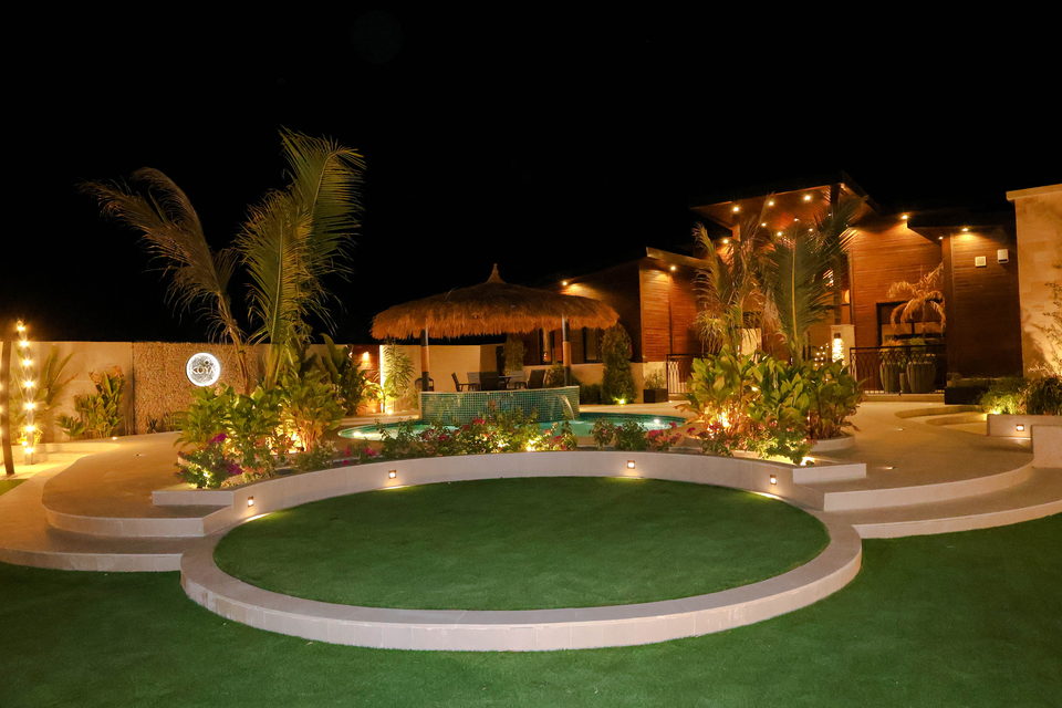 A22 landscape project by Vida Landscapes, Masfout — at night view 3