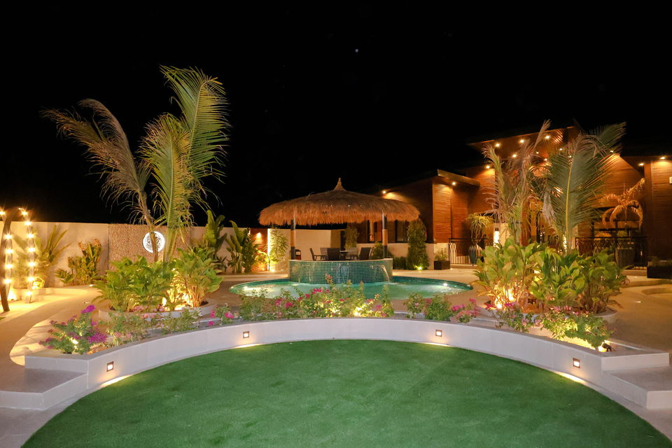 A22 landscape project by Vida Landscapes, Masfout — at night view 4