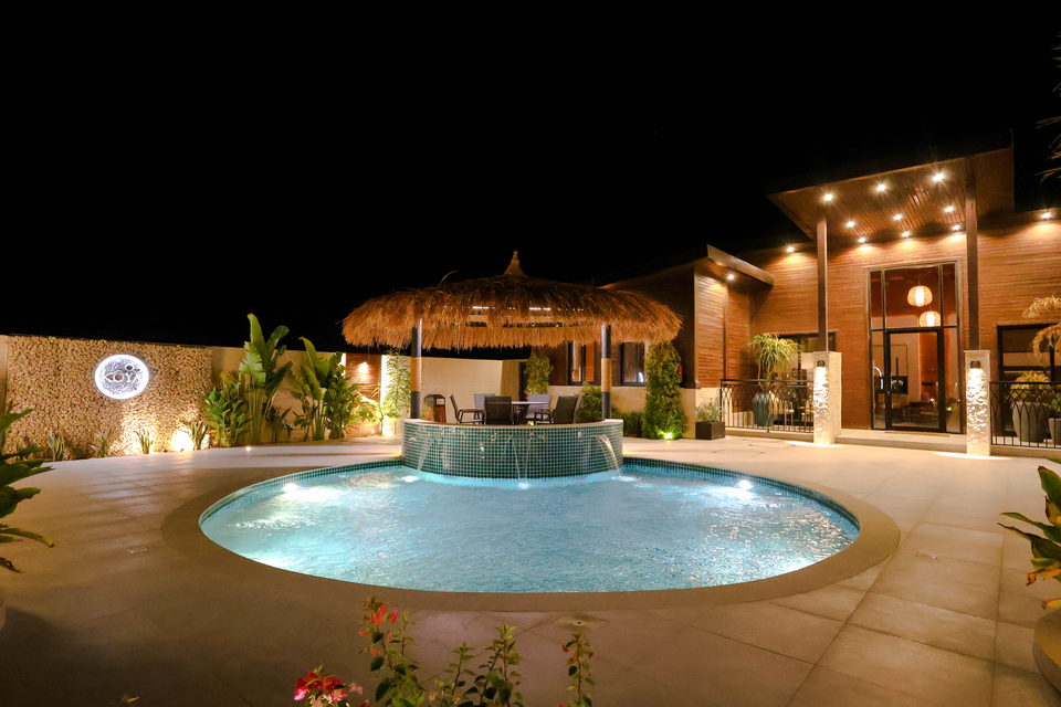 A22 landscape project by Vida Landscapes, Masfout — at night view 5