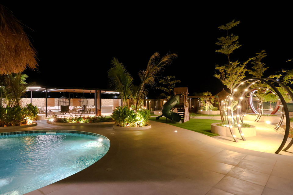 A22 landscape project by Vida Landscapes, Masfout — at night view 14