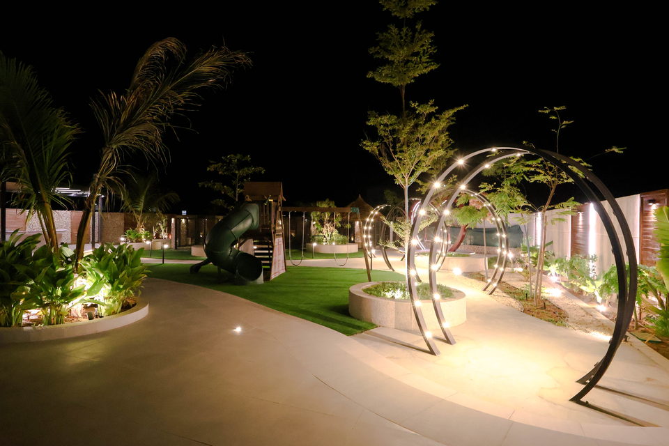 A22 landscape project by Vida Landscapes, Masfout — at night view 16
