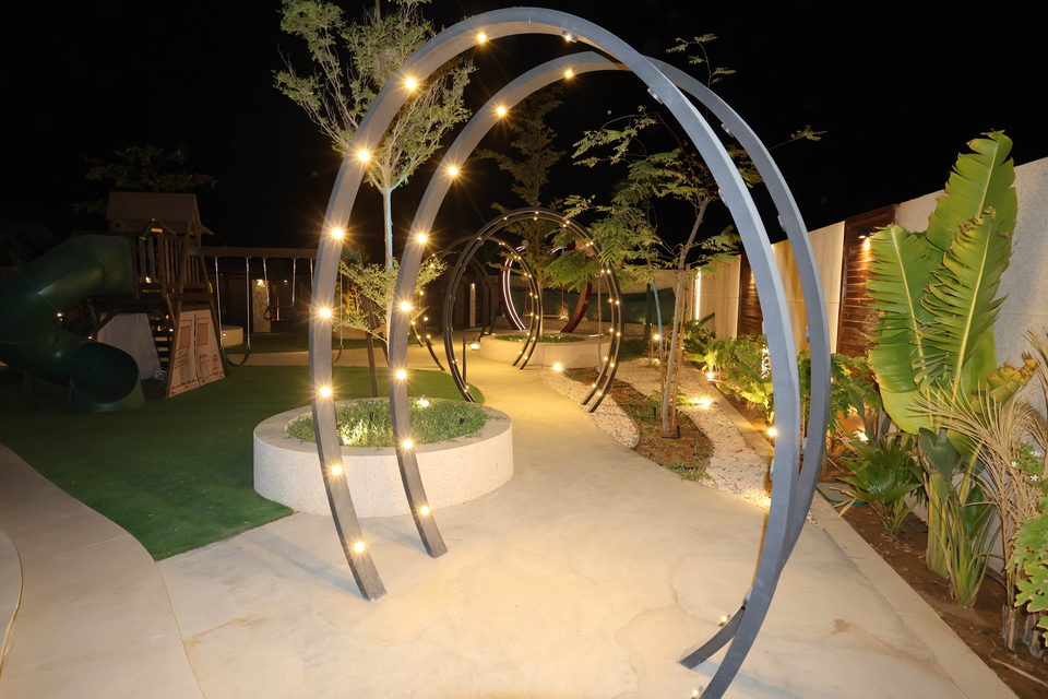 A22 landscape project by Vida Landscapes, Masfout — at night view 17