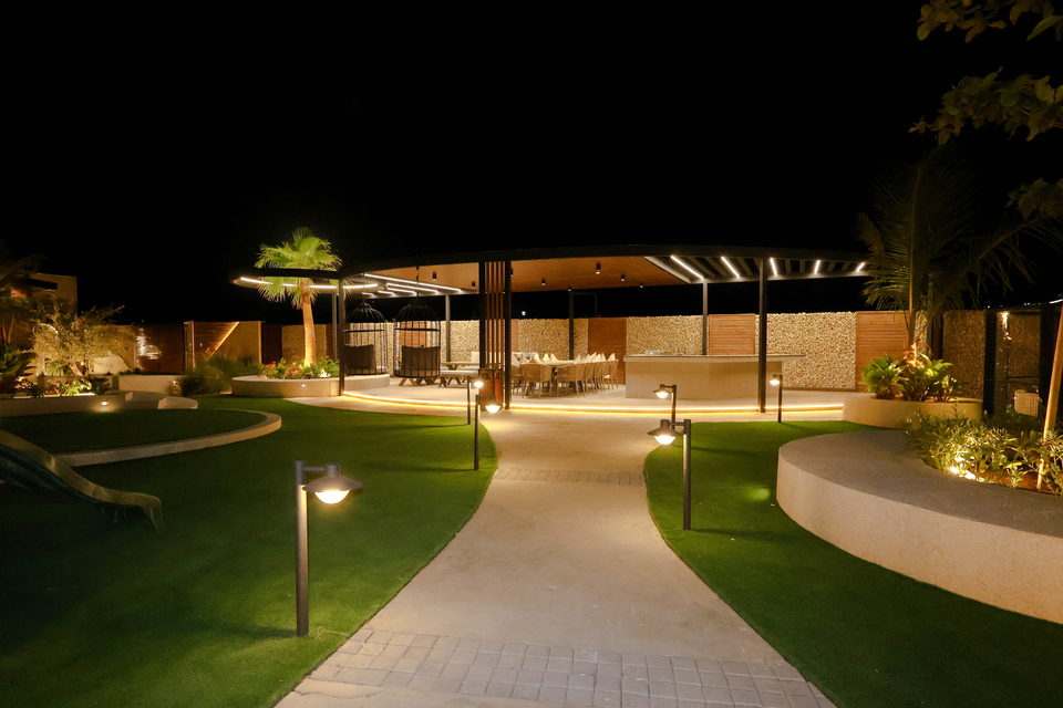 A22 landscape project by Vida Landscapes, Masfout — at night view 19