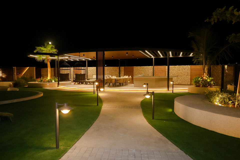 A22 landscape project by Vida Landscapes, Masfout — at night view 46