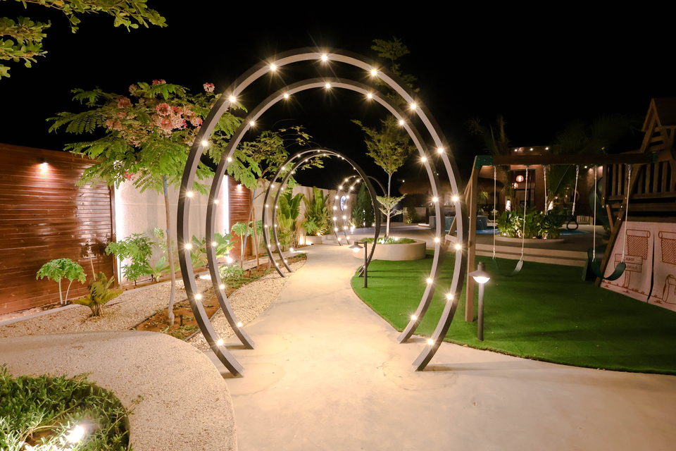 A22 landscape project by Vida Landscapes, Masfout — at night view 48