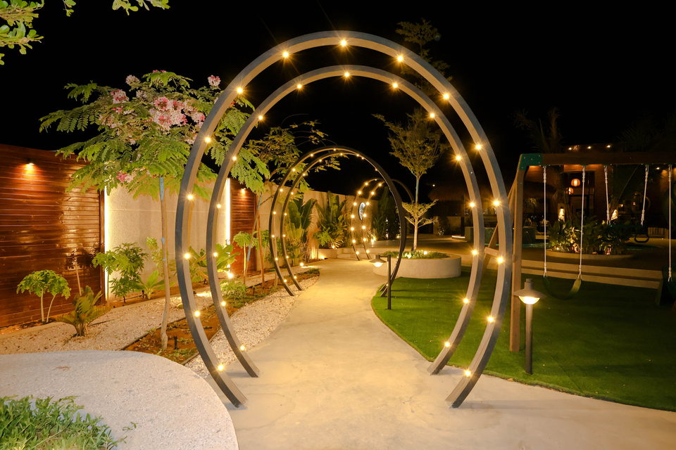 A22 landscape project by Vida Landscapes, Masfout — at night view 49