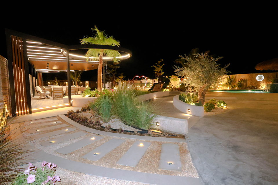 A22 landscape project by Vida Landscapes, Masfout — at night view 102