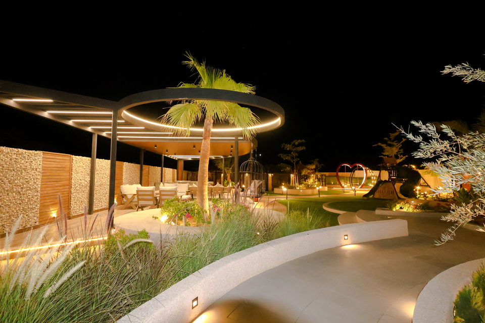 A22 landscape project by Vida Landscapes, Masfout — at night view 115