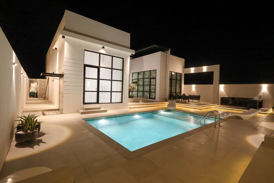 A23 landscape project by Vida Landscapes, Masfout, Ajman — at night view 10