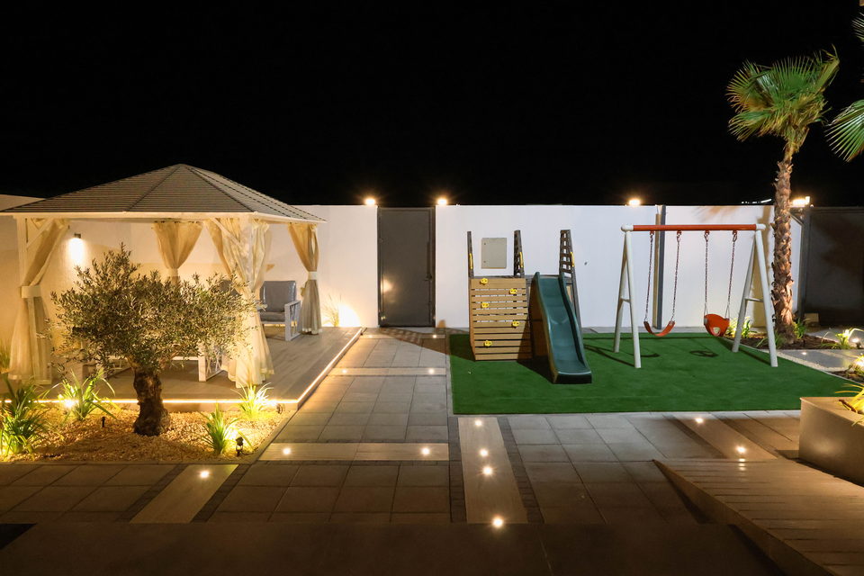A27 landscape project by Vida Landscapes, Masfout, Ajman — at night view 1