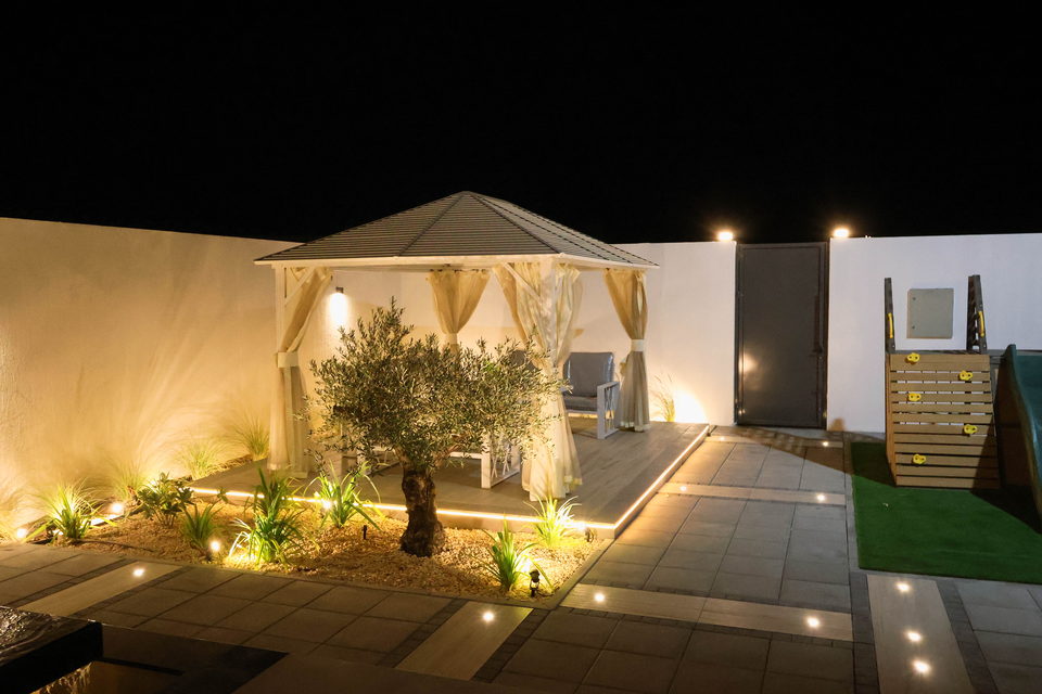 A27 landscape project by Vida Landscapes, Masfout, Ajman — at night view 2