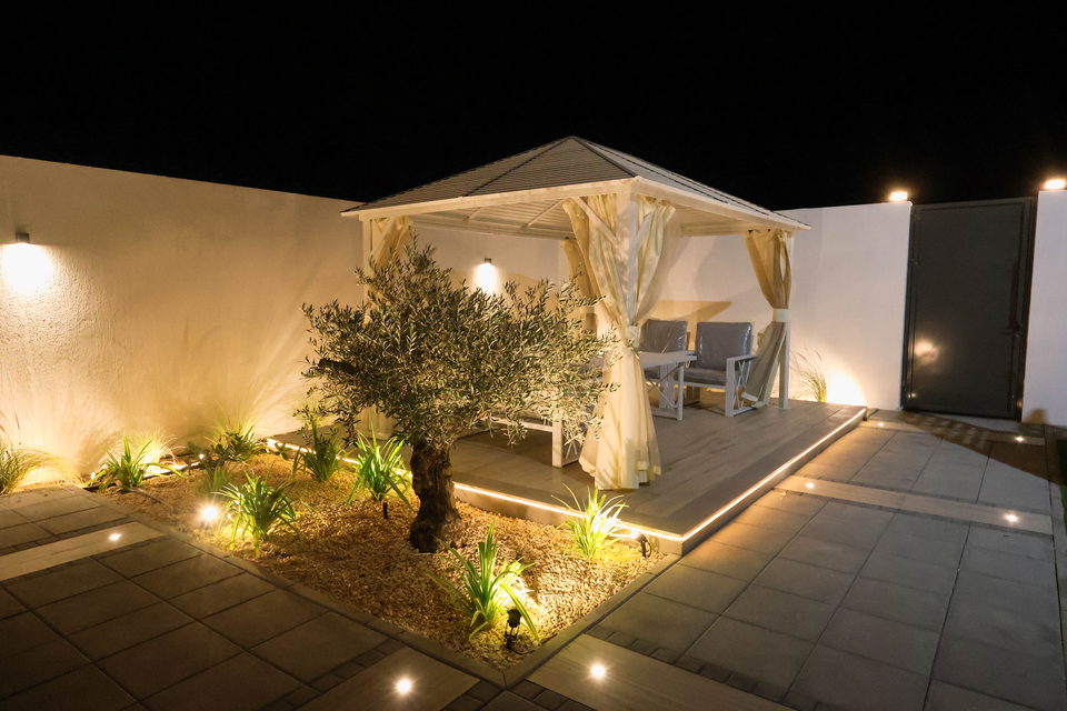 A27 landscape project by Vida Landscapes, Masfout, Ajman — at night view 3