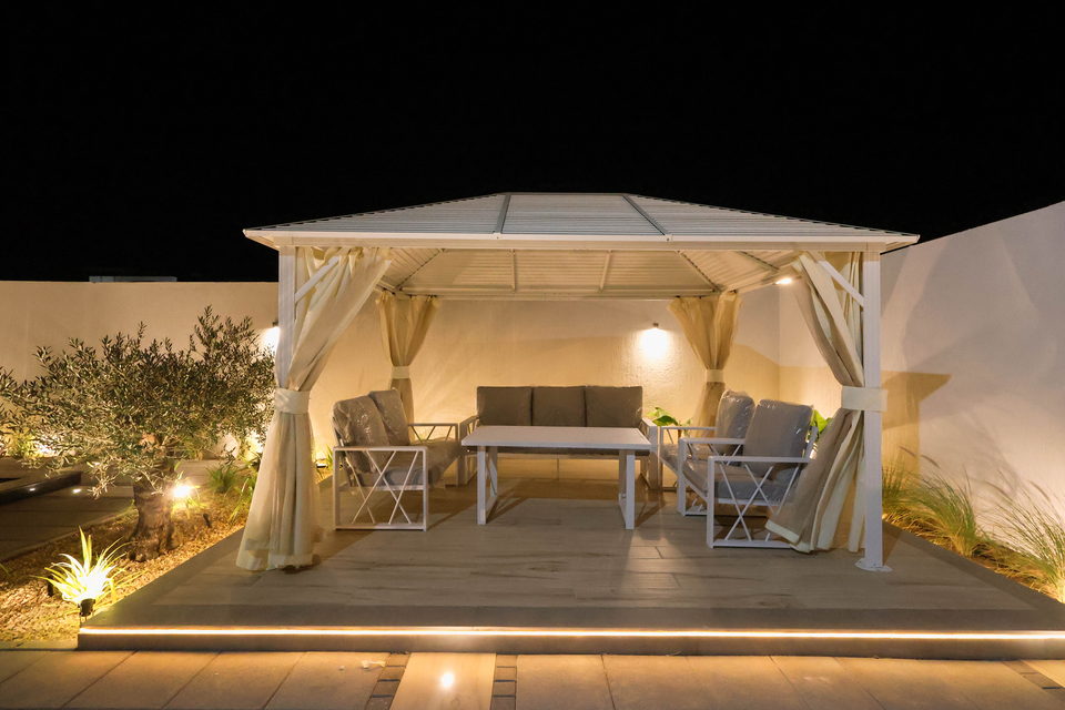 A27 landscape project by Vida Landscapes, Masfout, Ajman — at night view 4