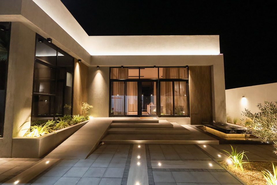 A27 landscape project by Vida Landscapes, Masfout, Ajman — at night view 5