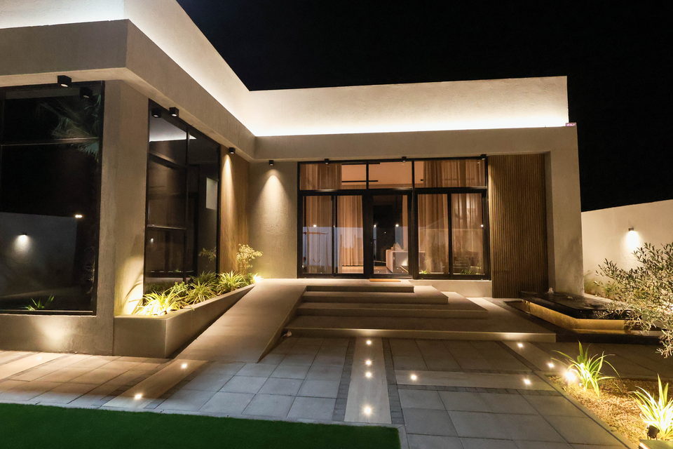 A27 landscape project by Vida Landscapes, Masfout, Ajman — at night view 6