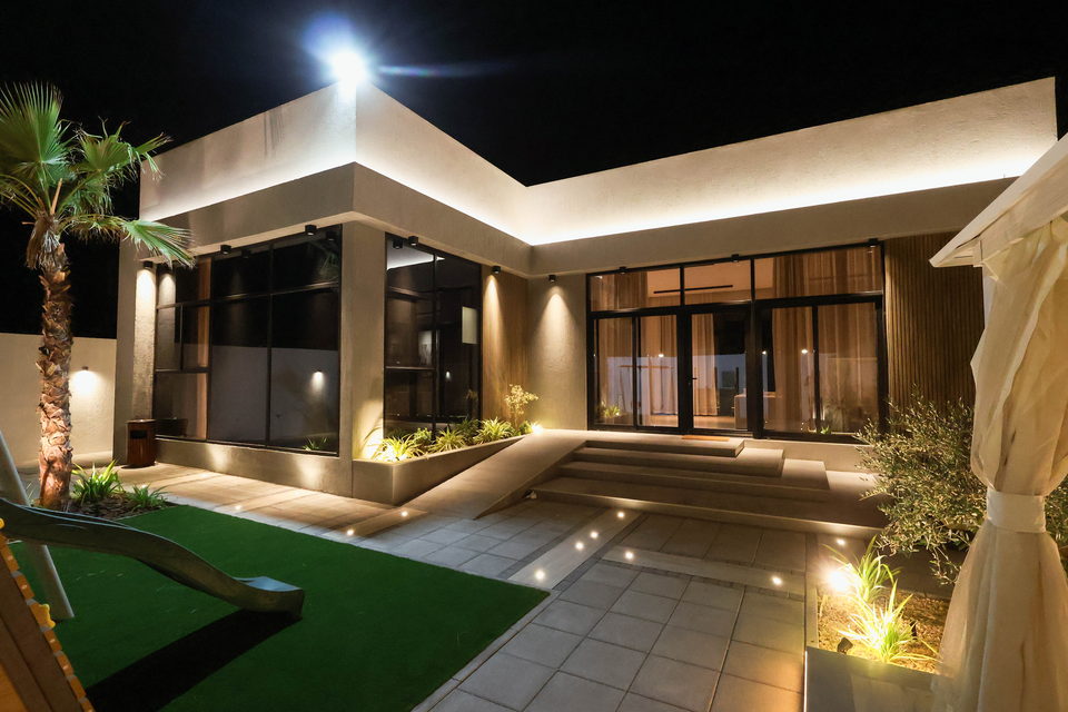 A27 landscape project by Vida Landscapes, Masfout, Ajman — at night view 10