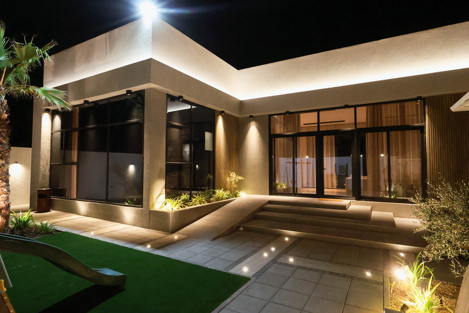 A27 landscape project by Vida Landscapes, Masfout, Ajman — at night view 12