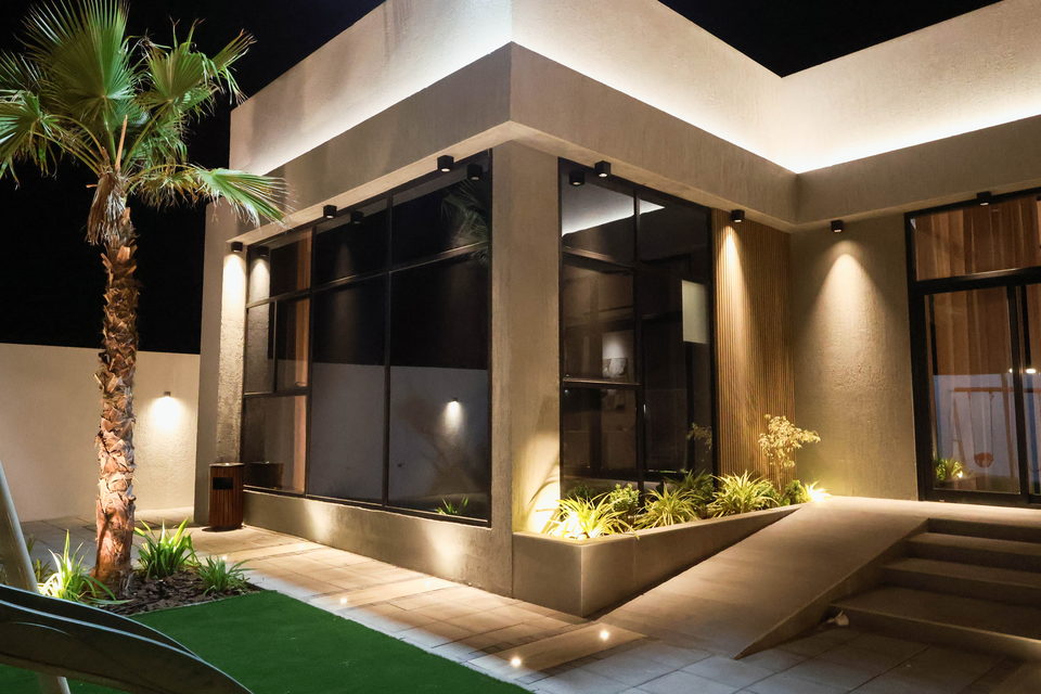A27 landscape project by Vida Landscapes, Masfout, Ajman — at night view 14
