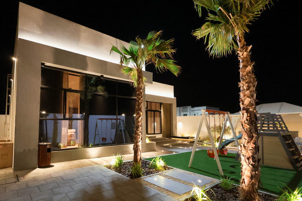 A27 landscape project by Vida Landscapes, Masfout, Ajman — at night view 16