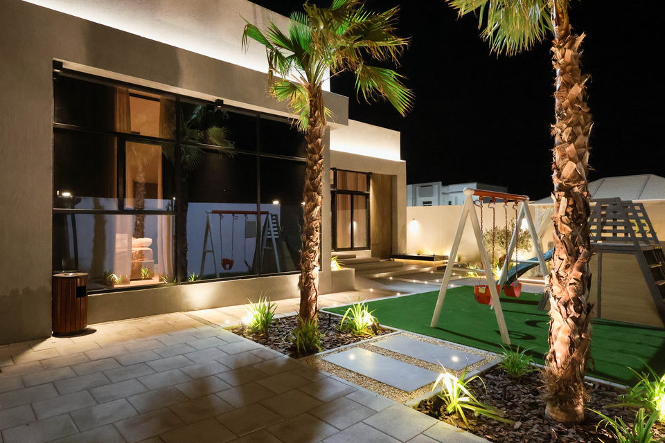A27 landscape project by Vida Landscapes, Masfout, Ajman — at night view 17