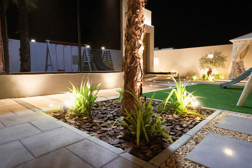 A27 landscape project by Vida Landscapes, Masfout, Ajman — at night view 19
