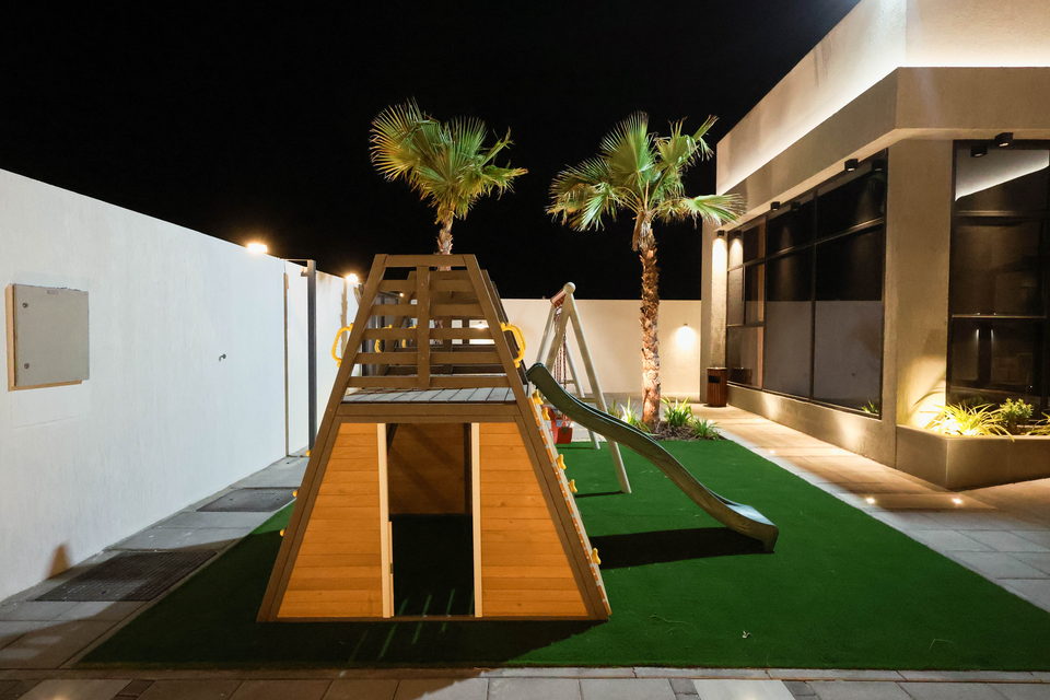 A27 landscape project by Vida Landscapes, Masfout, Ajman — at night view 25
