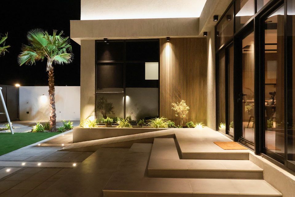 A27 landscape project by Vida Landscapes, Masfout, Ajman — at night view 32