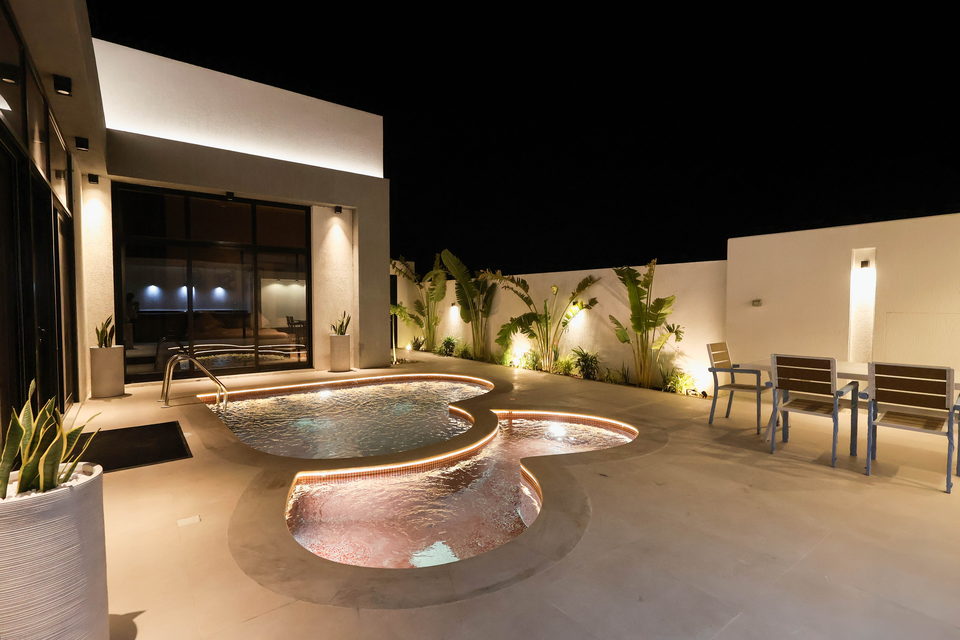 A27 landscape project by Vida Landscapes, Masfout, Ajman — at night view 36
