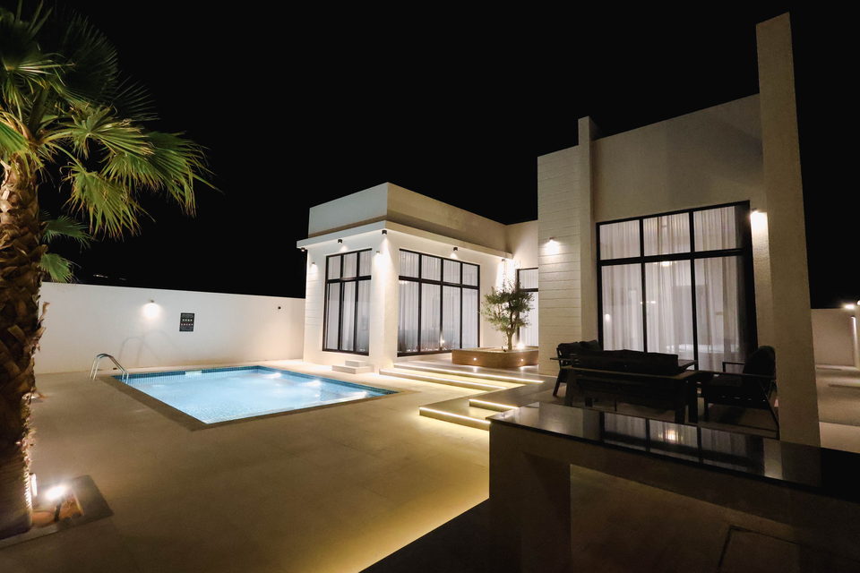 A29 landscape project by Vida Landscapes, Ajman — at night view 1