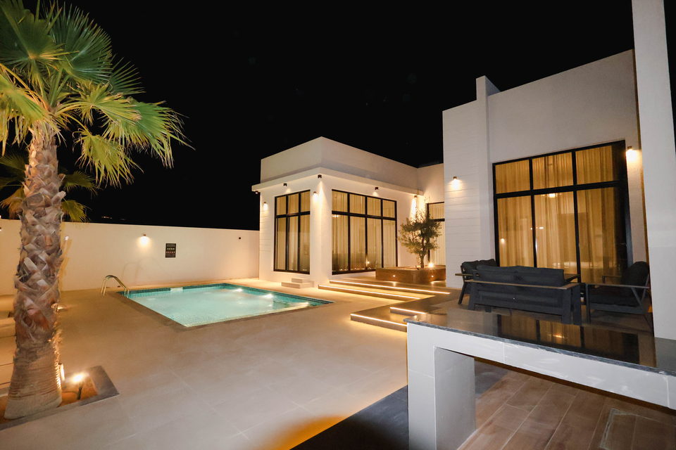 A29 landscape project by Vida Landscapes, Ajman — at night view 2