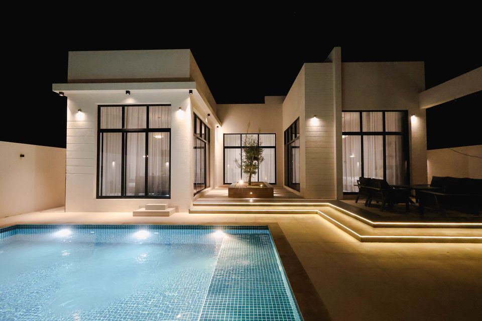 A29 landscape project by Vida Landscapes, Ajman — at night view 4