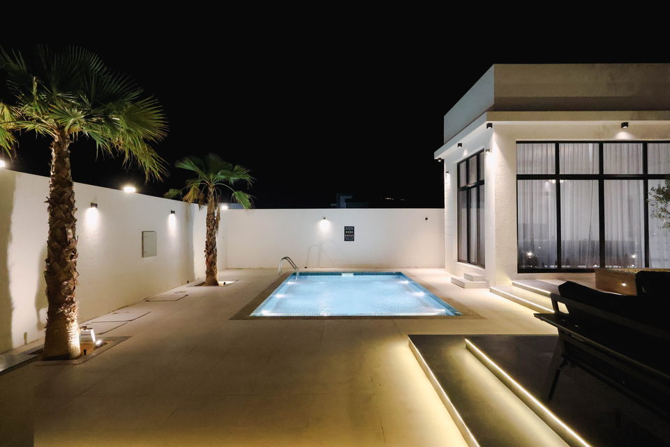 A29 landscape project by Vida Landscapes, Ajman — at night view 11