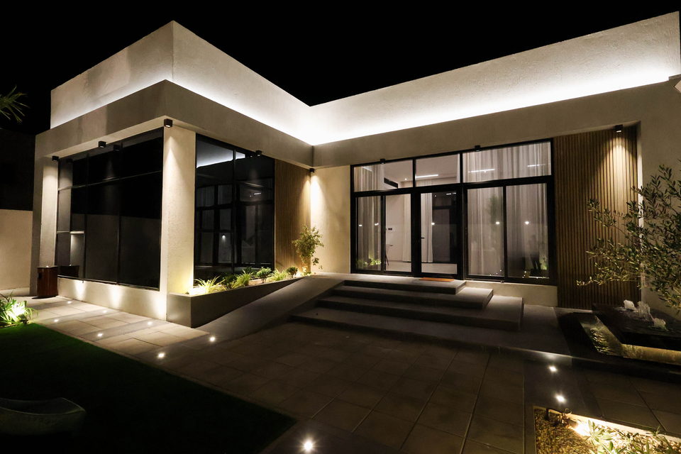 A31 landscape project by Vida Landscapes, Ajman — at night view 1