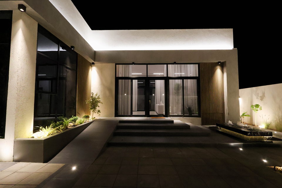 A31 landscape project by Vida Landscapes, Ajman — at night view 2