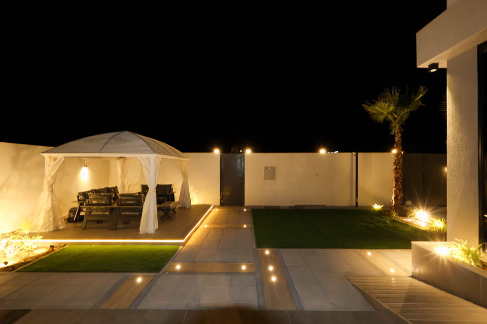 A31 landscape project by Vida Landscapes, Ajman — at night view 4