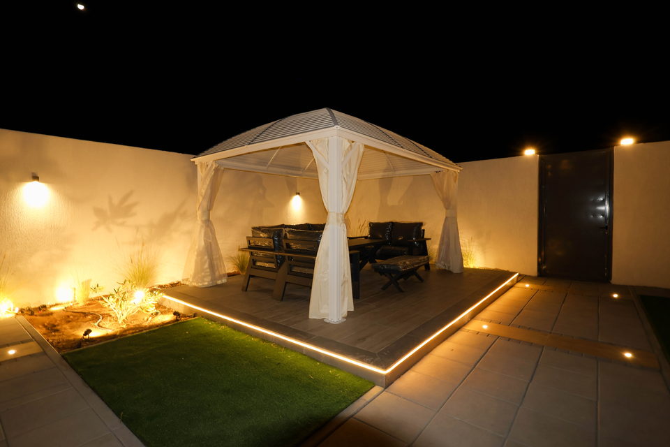 A31 landscape project by Vida Landscapes, Ajman — at night view 5