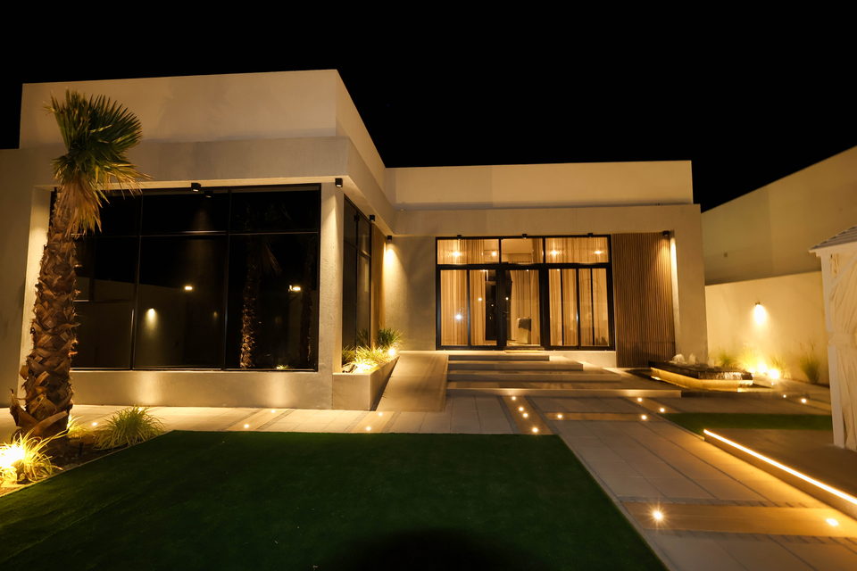 A31 landscape project by Vida Landscapes, Ajman — at night view 7