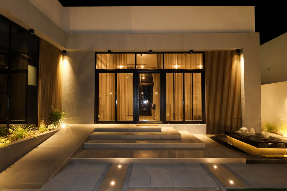 A31 landscape project by Vida Landscapes, Ajman — at night view 8