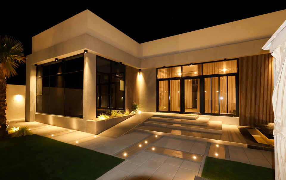 A31 landscape project by Vida Landscapes, Ajman — at night view 9