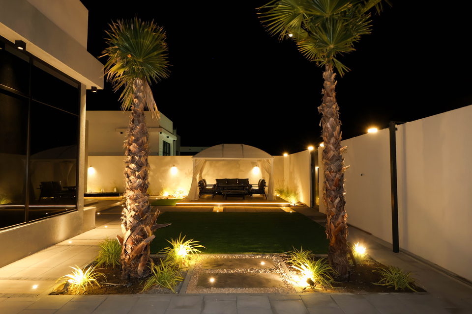 A31 landscape project by Vida Landscapes, Ajman — at night view 12