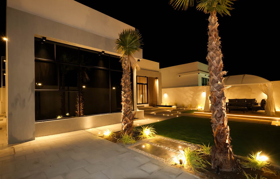 A31 landscape project by Vida Landscapes, Ajman — at night view 13