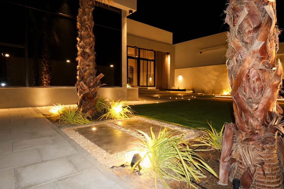 A31 landscape project by Vida Landscapes, Ajman — at night view 14