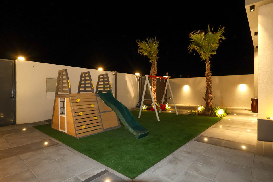 A35 landscape project by Vida Landscapes, Ajman — at night view 5