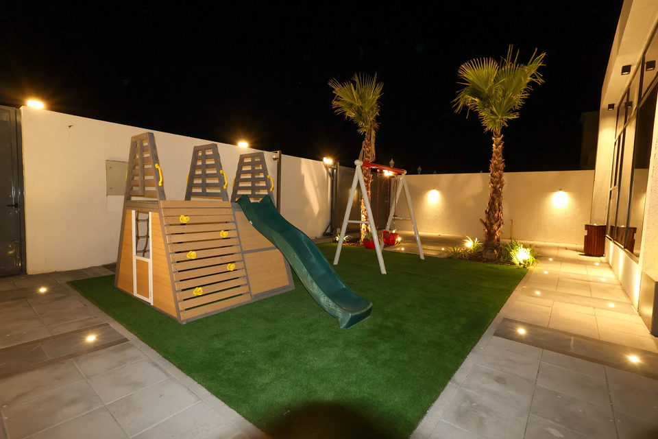 A35 landscape project by Vida Landscapes, Ajman — at night view 6