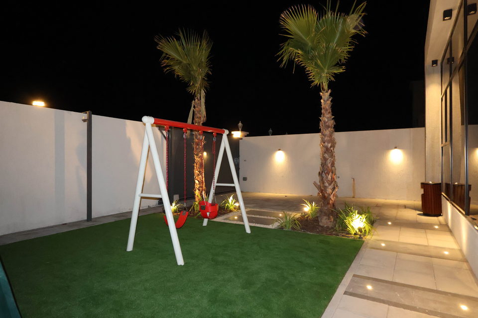 A35 landscape project by Vida Landscapes, Ajman — at night view 8