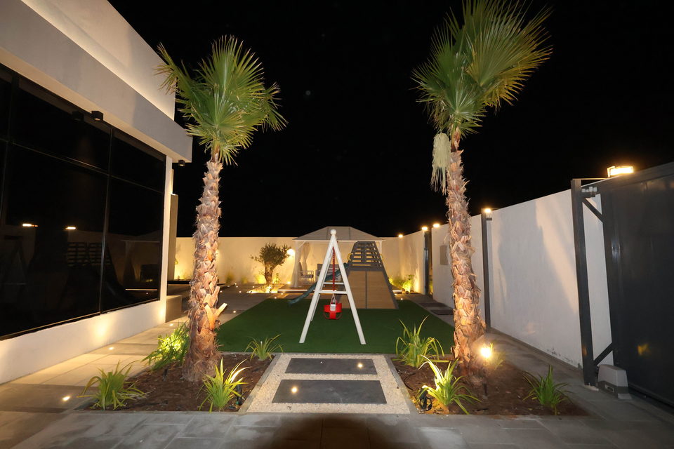 A35 landscape project by Vida Landscapes, Ajman — at night view 9