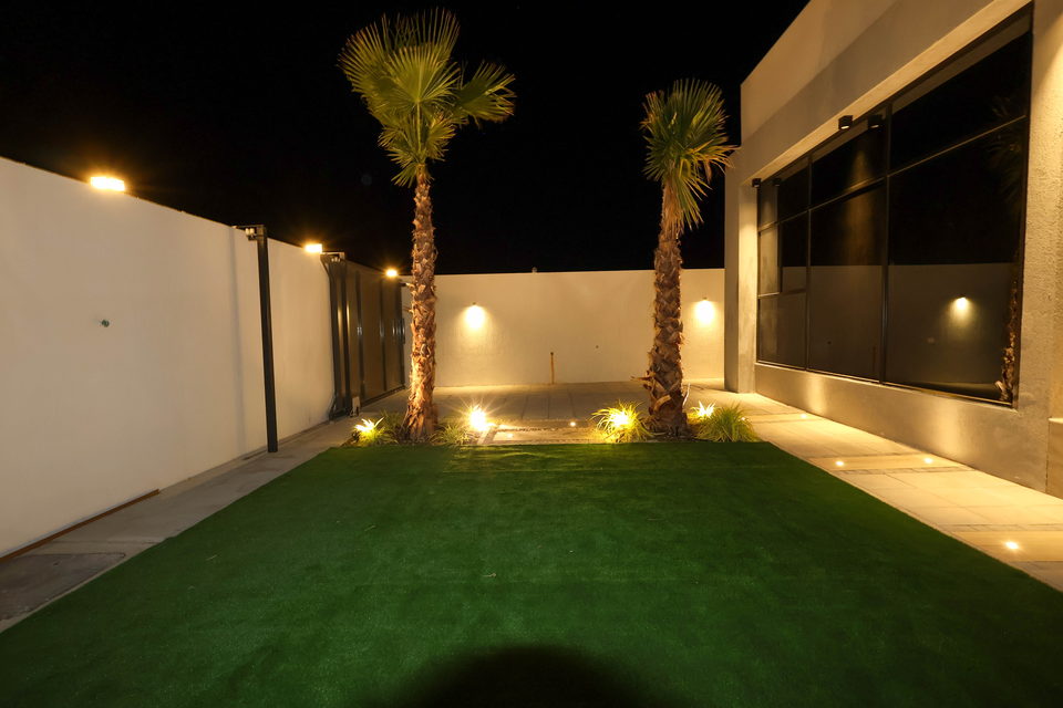 A35 landscape project by Vida Landscapes, Ajman — at night view 13