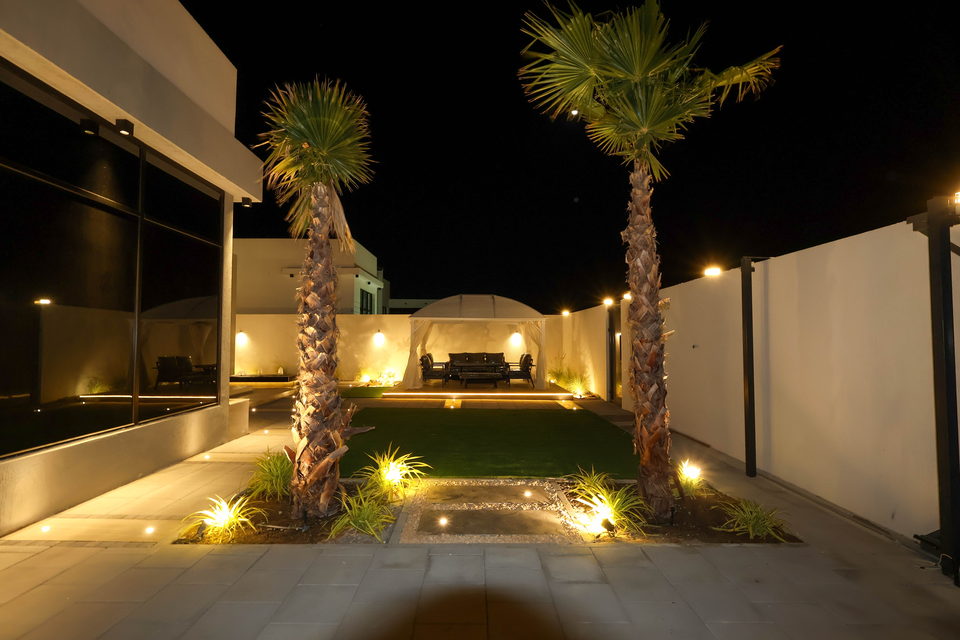 A35 landscape project by Vida Landscapes, Ajman — at night view 14