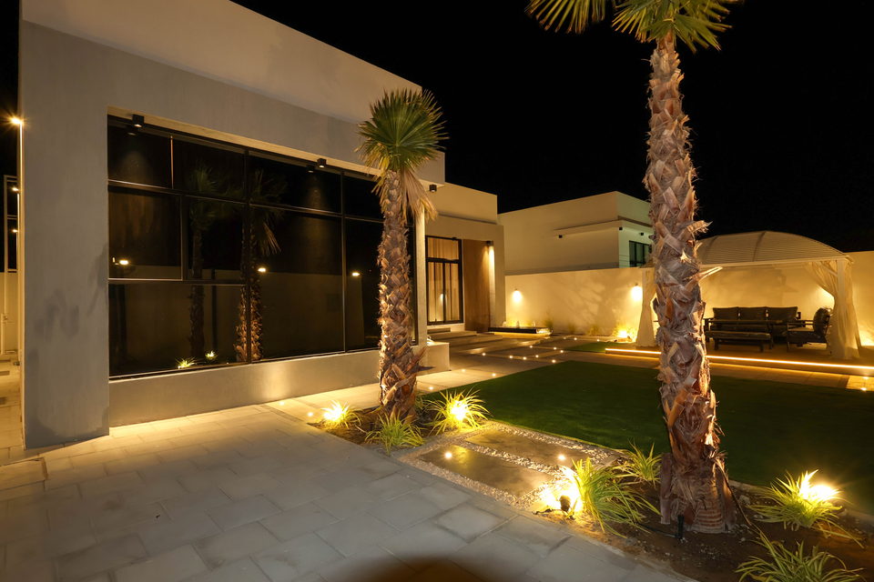 A35 landscape project by Vida Landscapes, Ajman — at night view 15